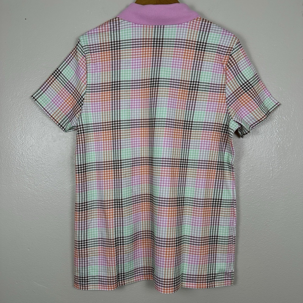 Lands' End Women's 2X Knit Short Sleeve Checker Supima Polo Shirt Top Multi NEW - Picture 3 of 11